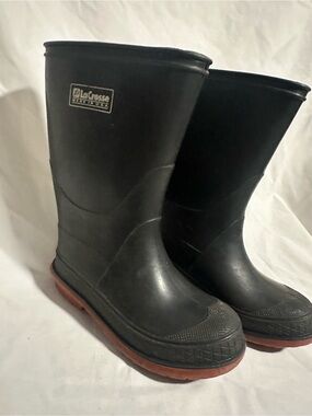 LaCrosse Black Rubber Rain Boots with Brown Soles